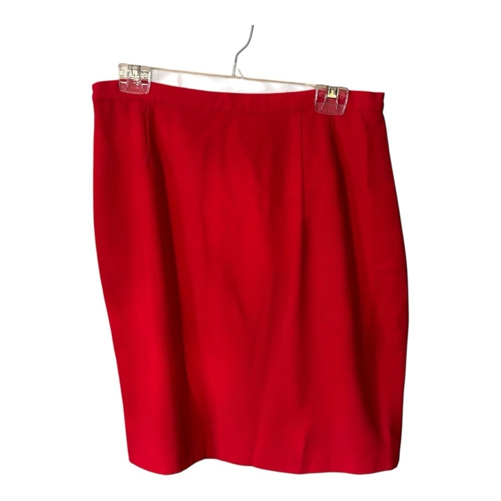 Vintage Spiegel Skirt Size 14 Vibrant Red Pencil Skirt Back Zip Lined